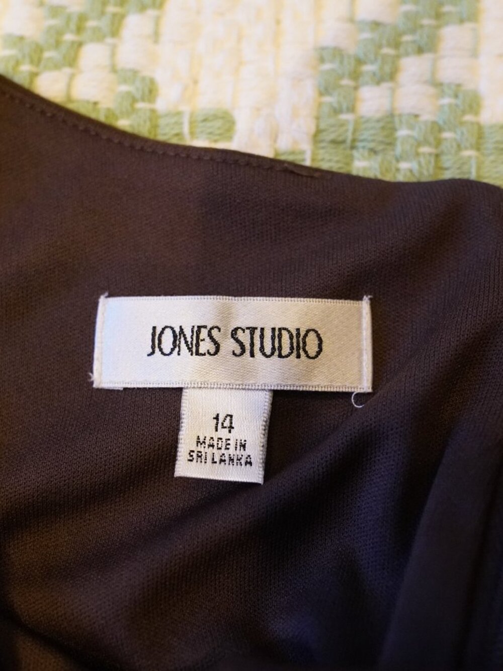 Jones Studio Brown Ruched Sheath Dress Size 14 Buckle Detail Career Cocktail - Picture 3 of 4